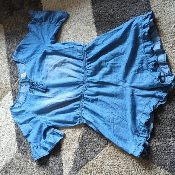 Justice Romper Girls Size 18 Chambray Blue ruffle - Picture 1 of 10